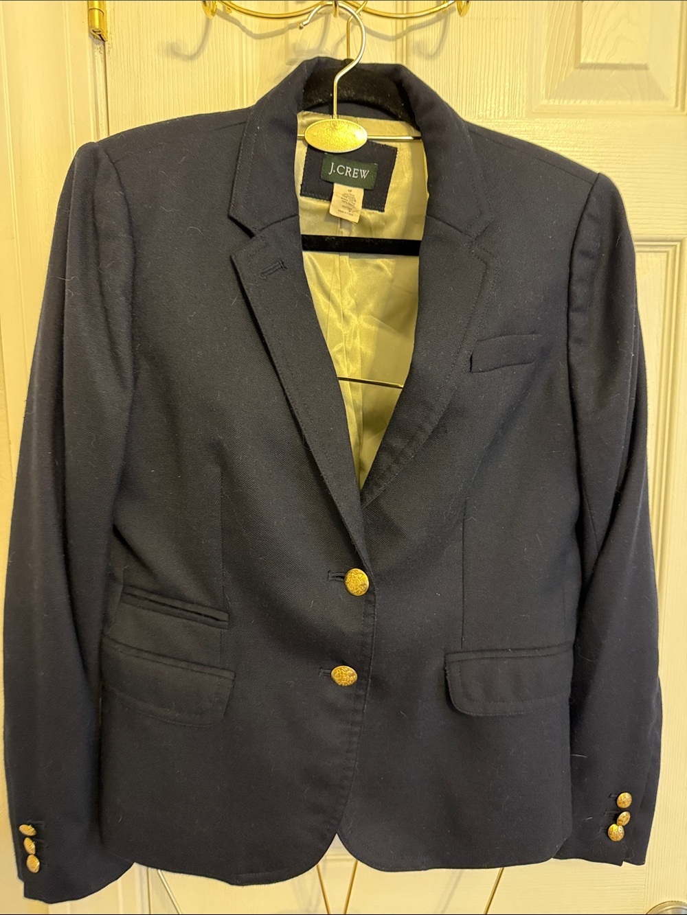 J. Crew Schoolboy Navy Blazer 98%Wool & Spandex Blend